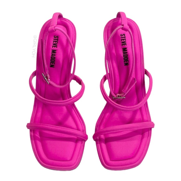 NEW Steve Madden Briella Hot Pink Strappy High Heel Sandals 7 - Picture 6 of 10
